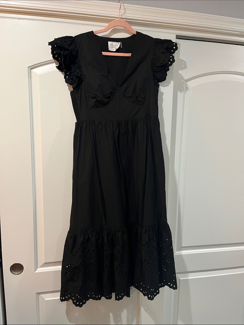 Black eyelet maxi dress